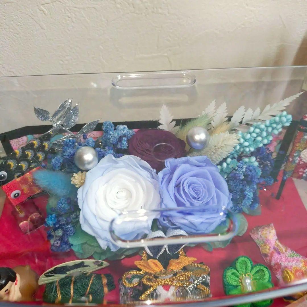 ✦端午の節句・我は武士なり！(ちりめん細工)ブリザーブドアレンジ⑤