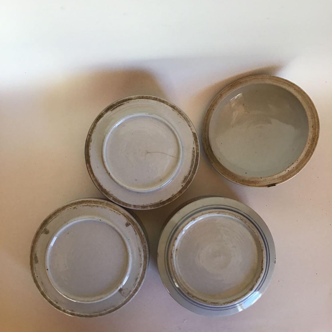 骨董　文政7年　￼赤絵 三重蓋茶碗