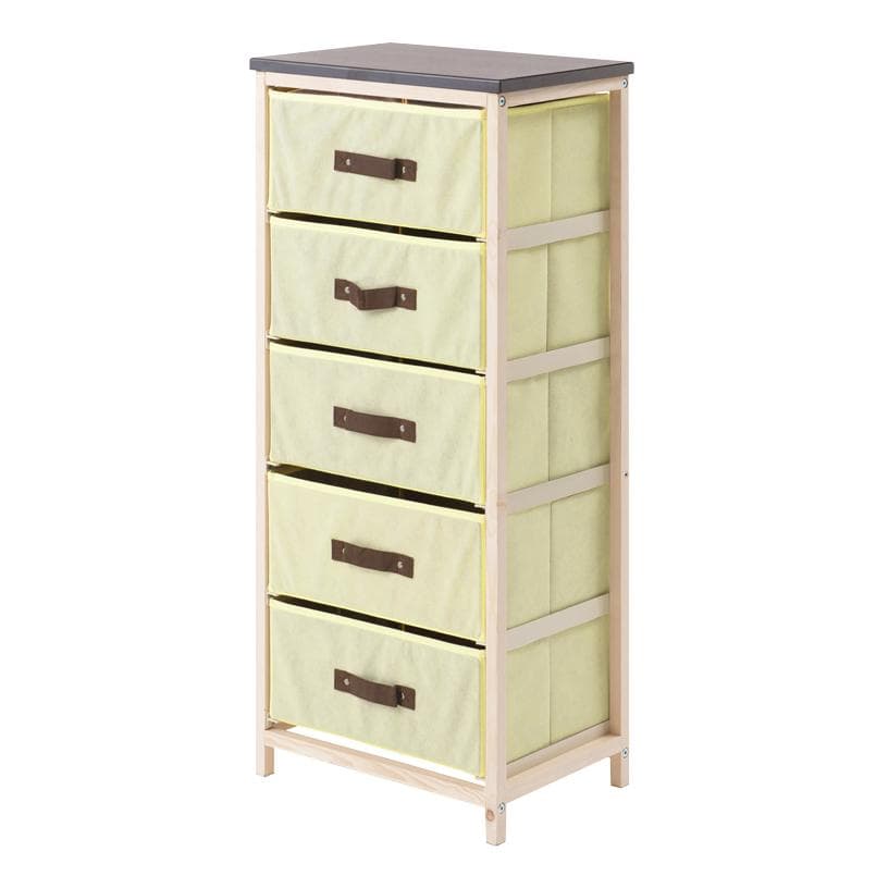 《新品・送料無料》ナチュラルテイスト◎収納ハンプチェスト5段 天板付 木目