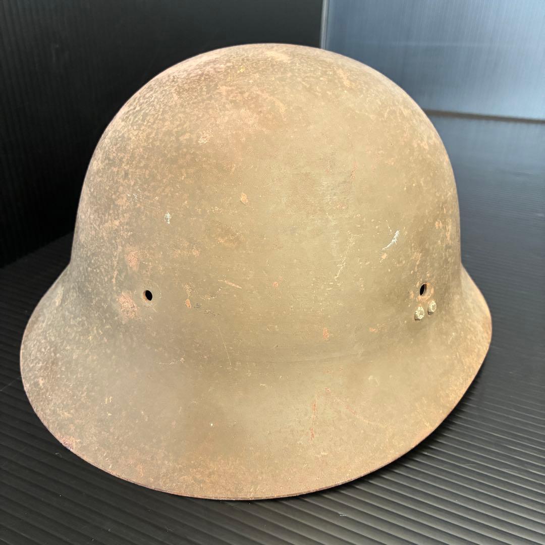 鋼製 日本軍 鉄帽 当時物 九〇式 ヘルメット ミリタリー 975g 綺麗