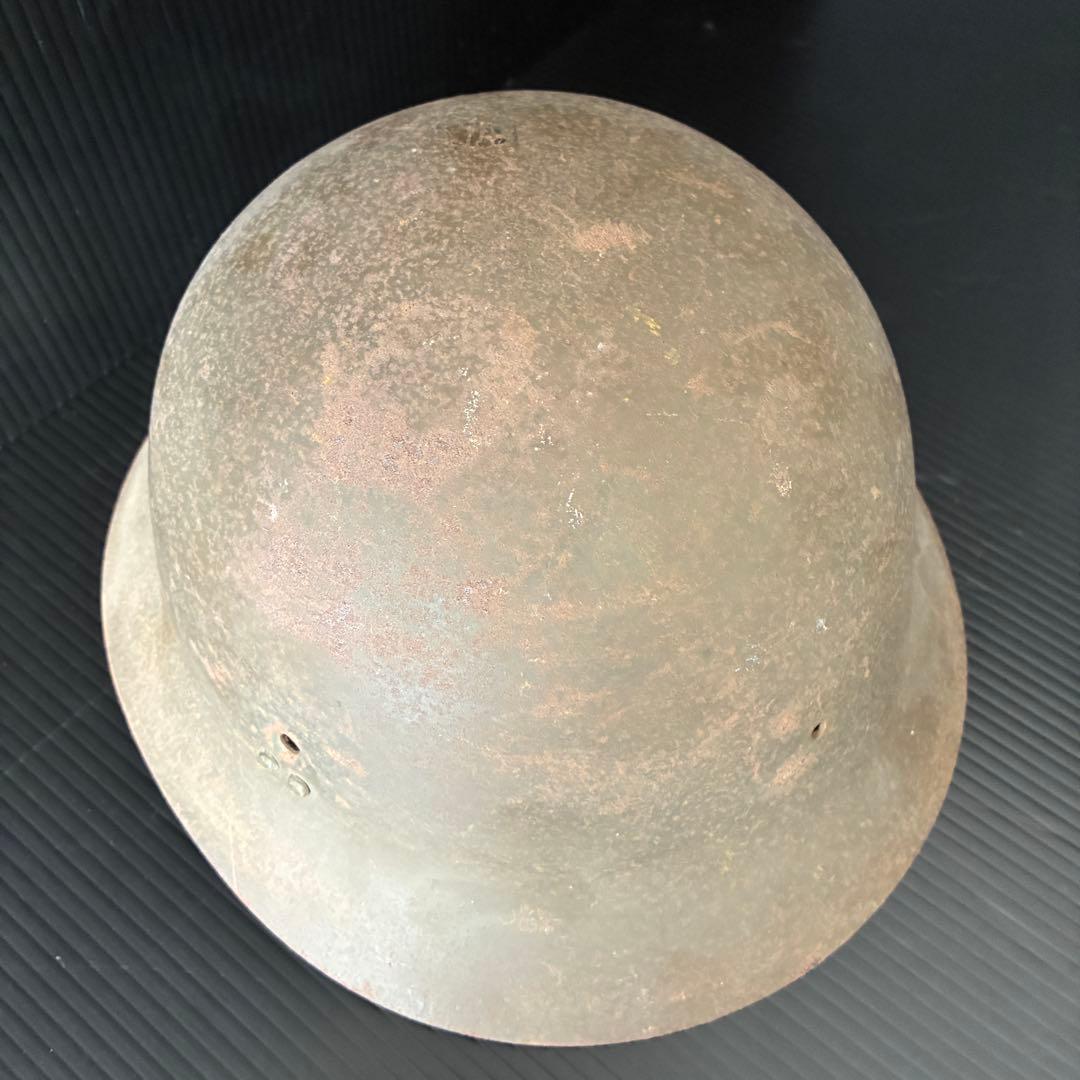 鋼製 日本軍 鉄帽 当時物 九〇式 ヘルメット ミリタリー 975g 綺麗
