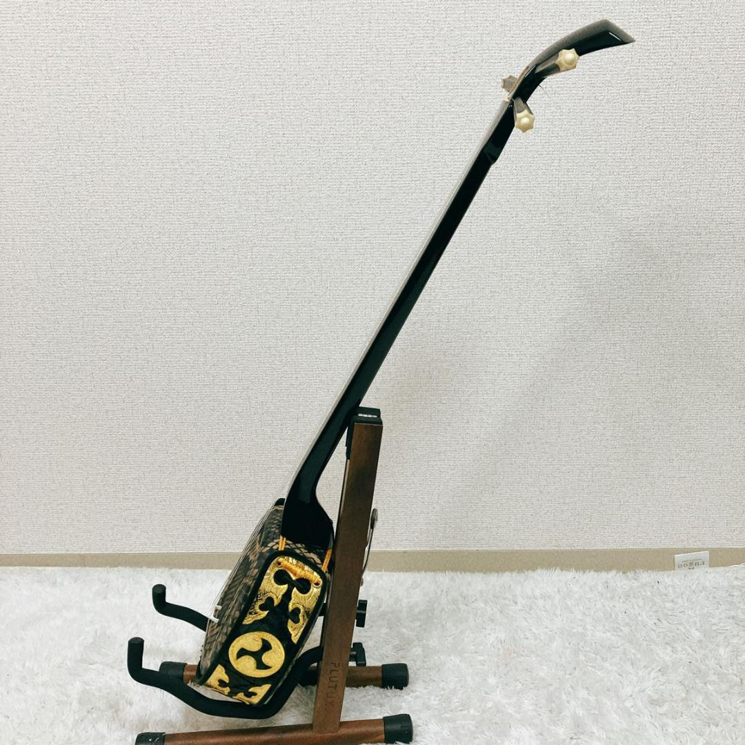 【美品】沖縄三線 ソフトケース付き 入門者向け 弦楽器 和楽器 人工革 蛇味線