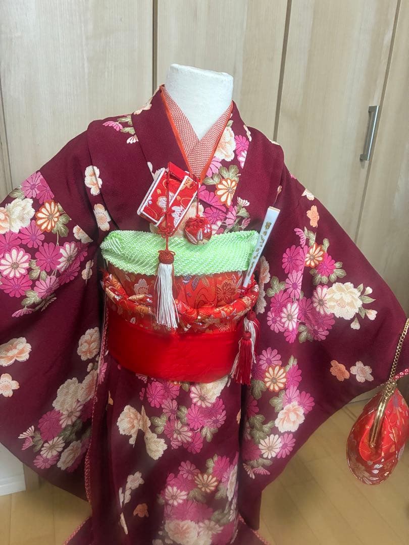 七五三 7歳 引き振袖　女の子 着物フルセット