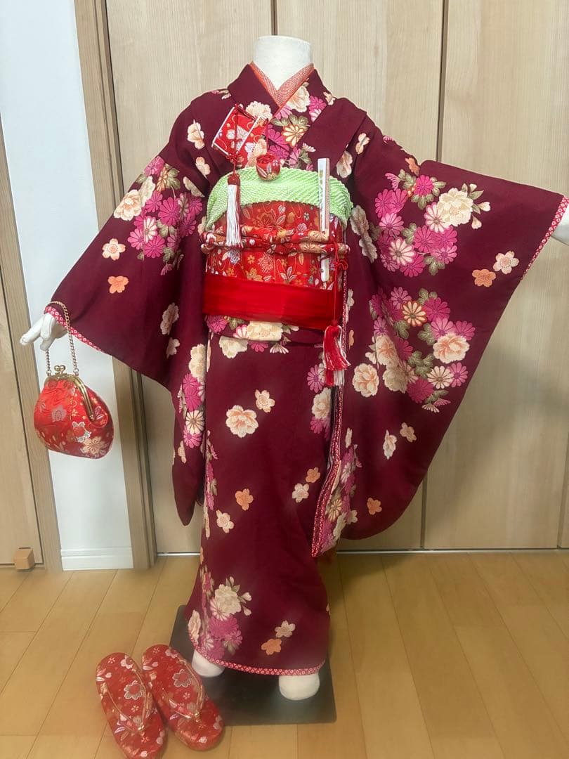 七五三 7歳 引き振袖　女の子 着物フルセット