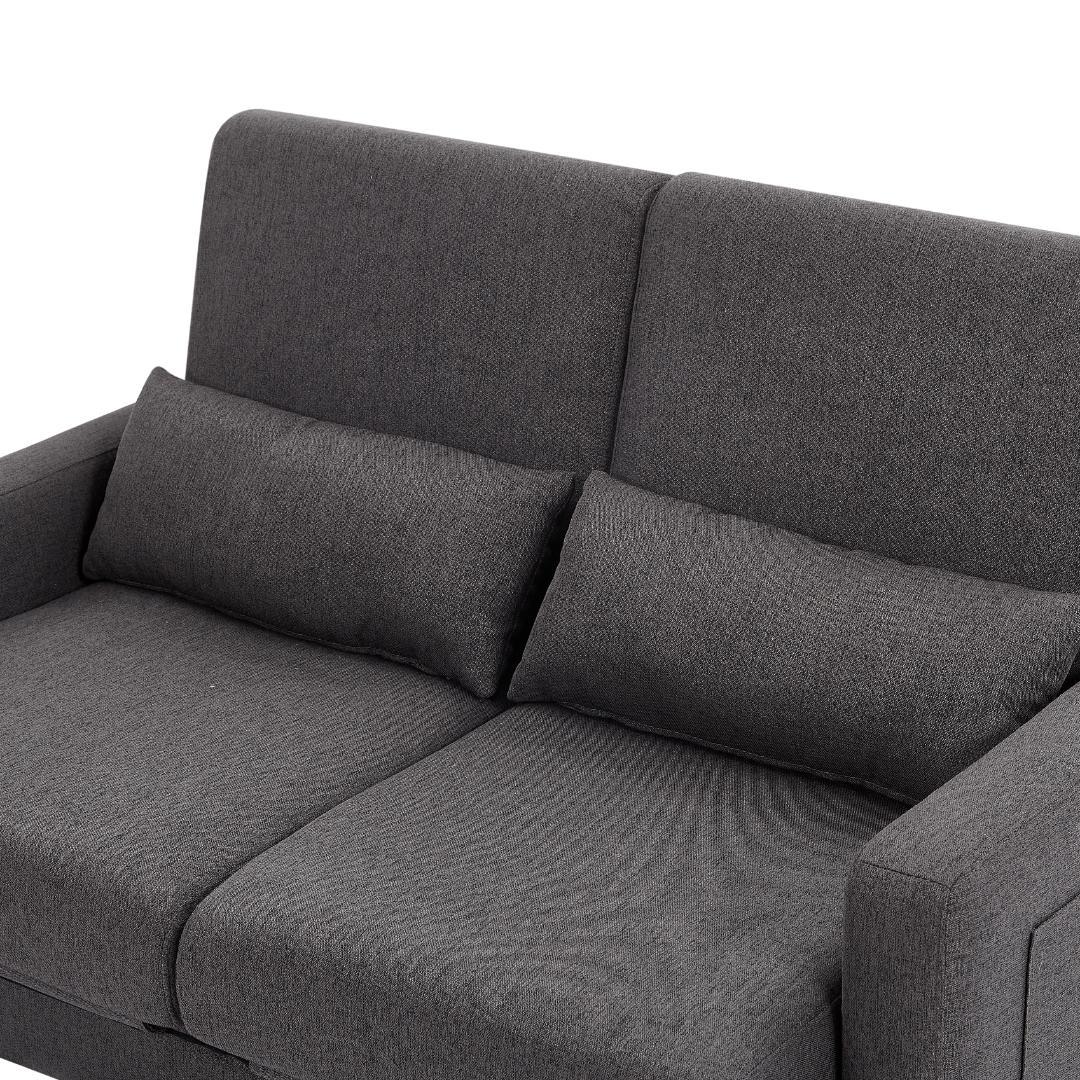 【新品】収納付き2人掛けソファ 木脚着脱可能 コンパクト