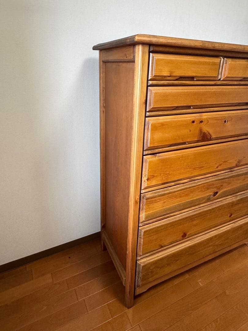 ☆アンティークナチュラルウッドチェスト 7段