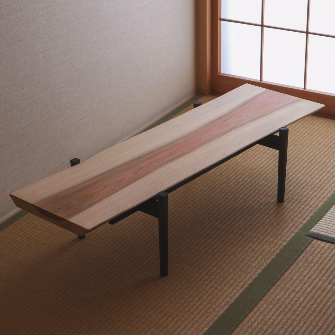 杉の黒脚ローテーブル　其の１