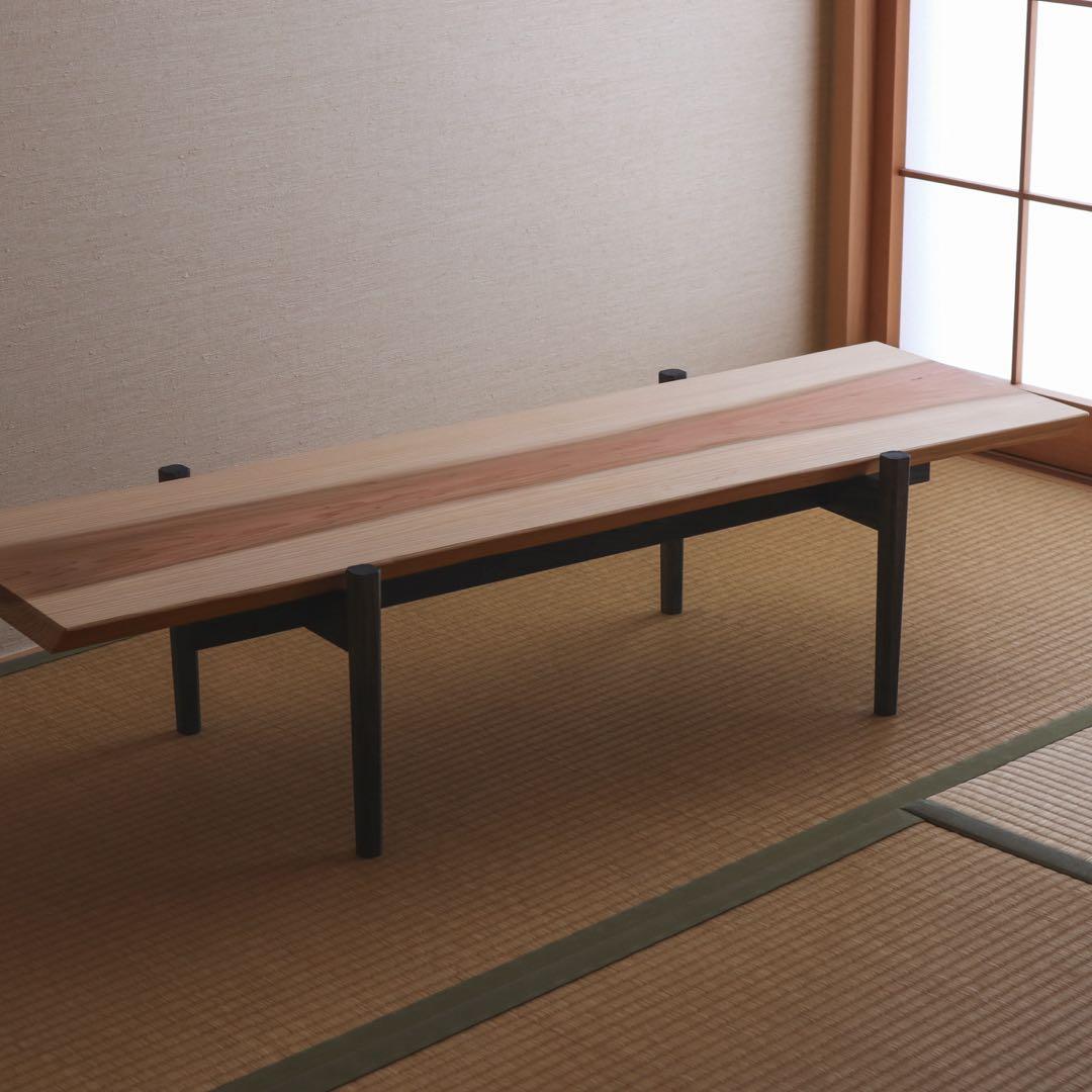 杉の黒脚ローテーブル　其の１