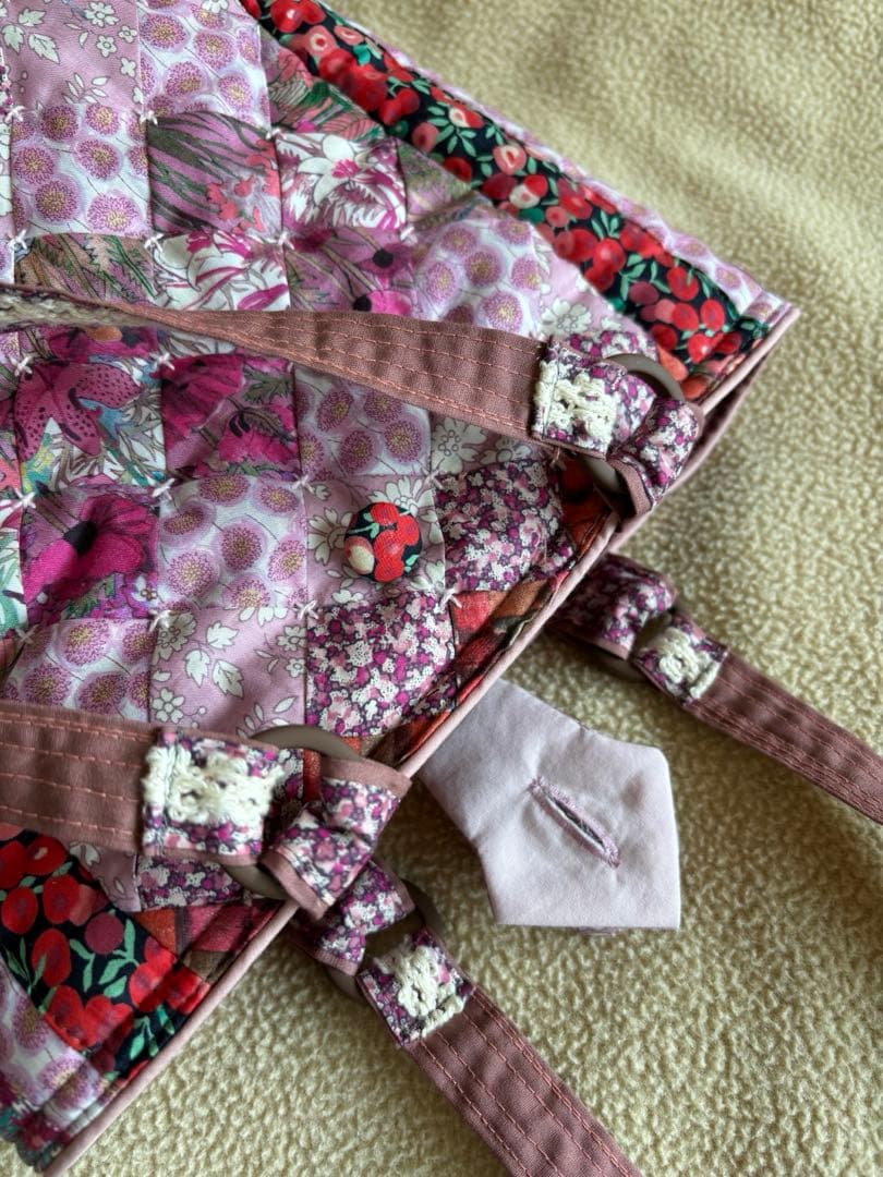 注意:予約品:ミニトートバッグ＊パッチワークキルト＊