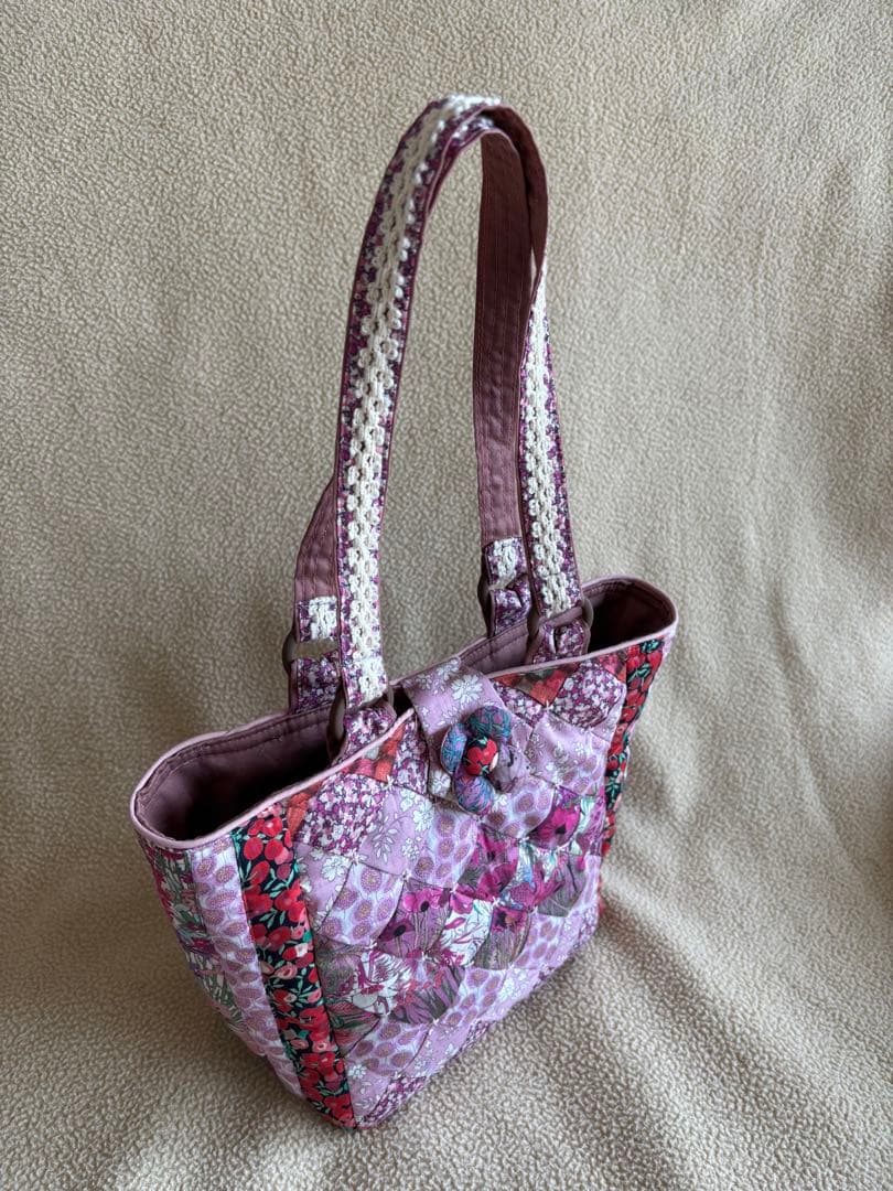 注意:予約品:ミニトートバッグ＊パッチワークキルト＊