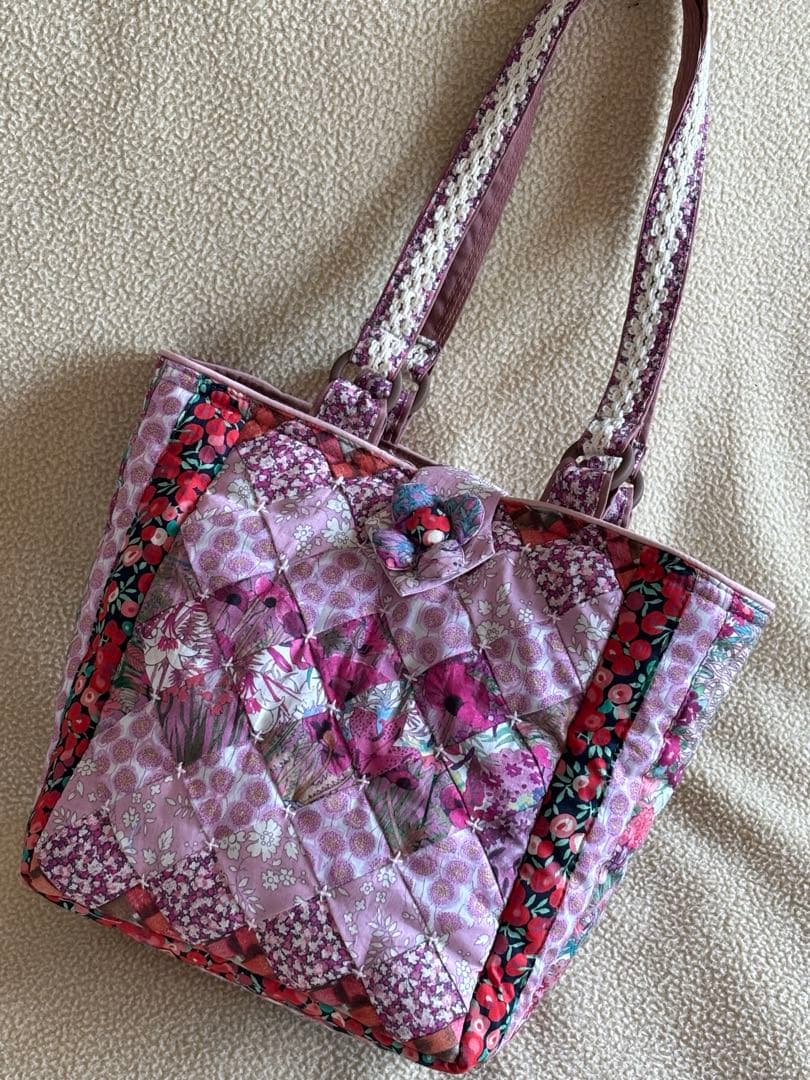 注意:予約品:ミニトートバッグ＊パッチワークキルト＊
