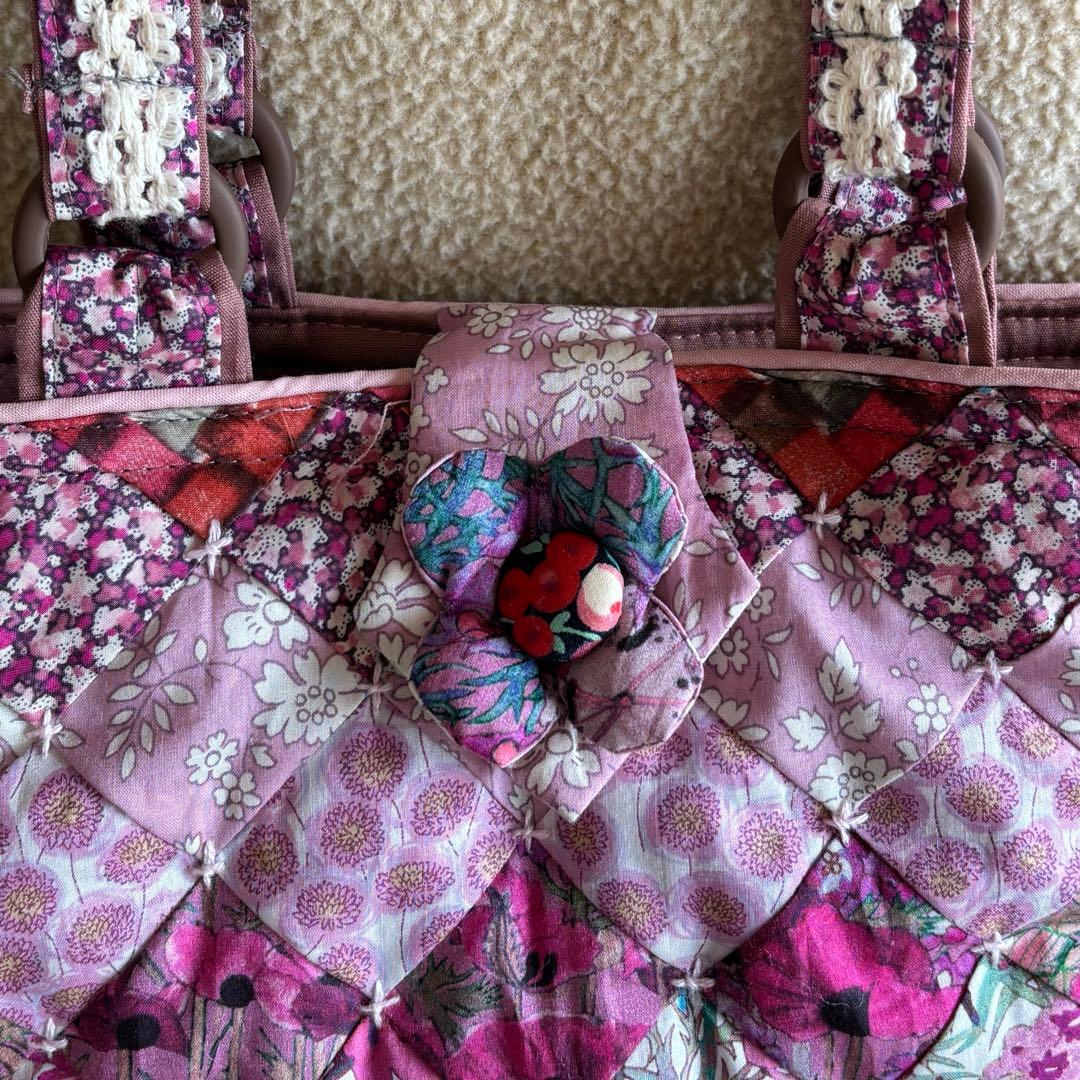 注意:予約品:ミニトートバッグ＊パッチワークキルト＊