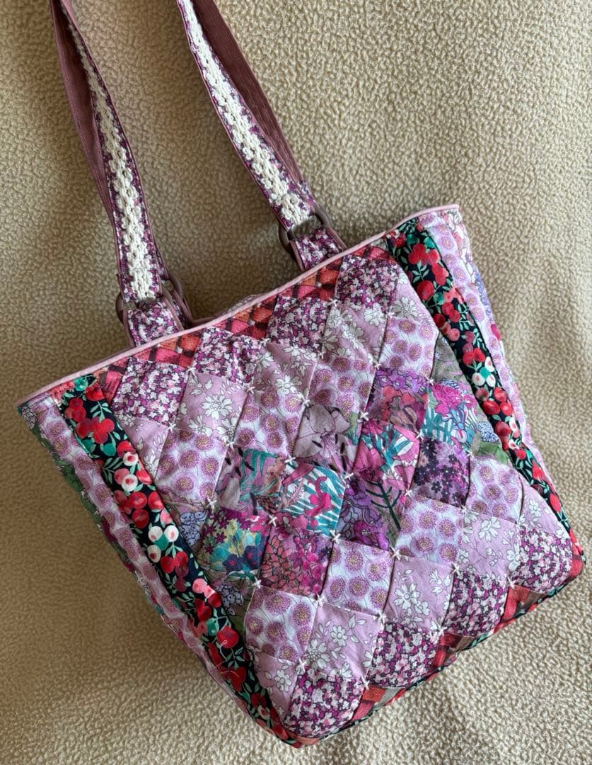 注意:予約品:ミニトートバッグ＊パッチワークキルト＊