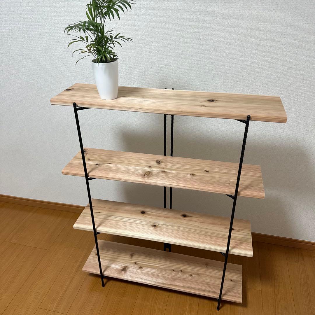 折り畳みラック　アイアンシェルフ　アイアンラック　4段　什器　飾り棚　観葉植物棚