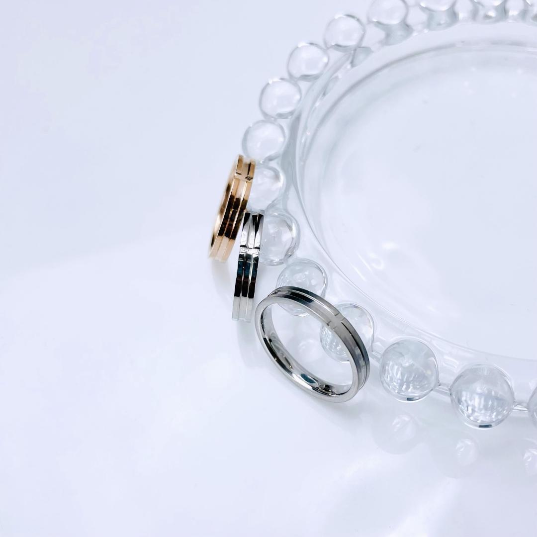 ふたりを繋ぐクロス ペアリング シルバー ピンクゴールド 十字架 ステンレス