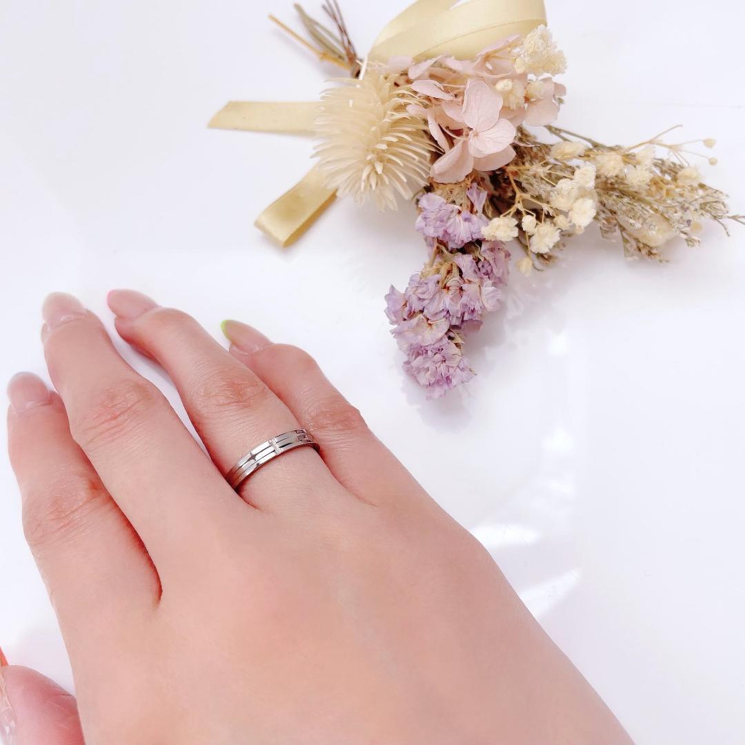 ふたりを繋ぐクロス ペアリング シルバー ピンクゴールド 十字架 ステンレス