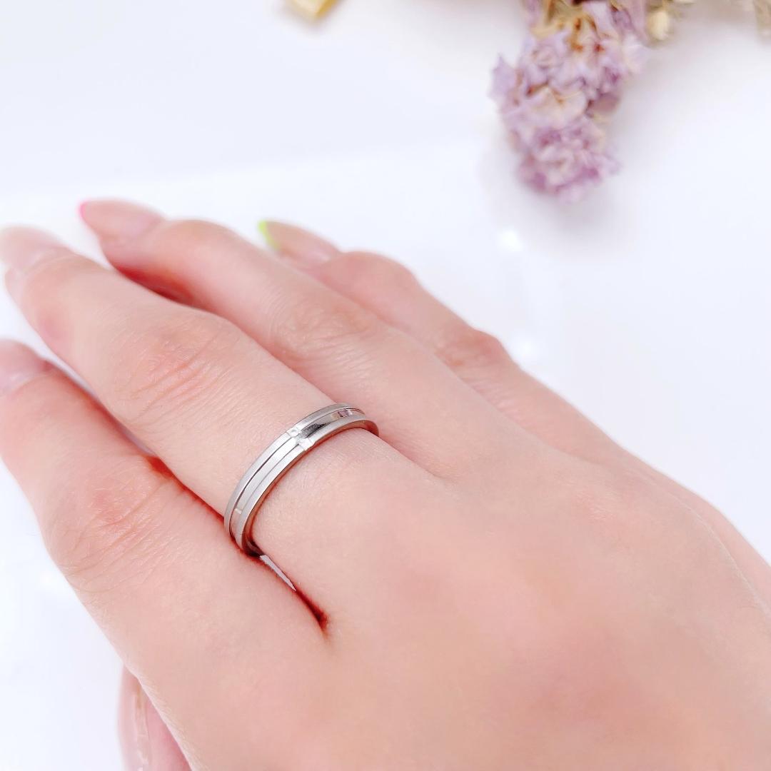 ふたりを繋ぐクロス ペアリング シルバー ピンクゴールド 十字架 ステンレス