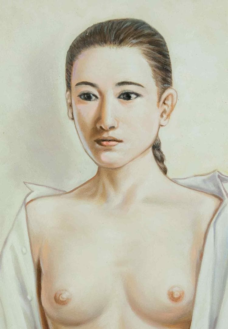 高塚省吾　油彩　肉筆『やさしい時間』表サイン　高塚康子鑑定　P8号　額　b847