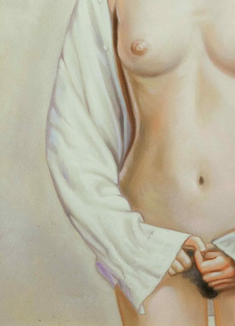 高塚省吾　油彩　肉筆『やさしい時間』表サイン　高塚康子鑑定　P8号　額　b847