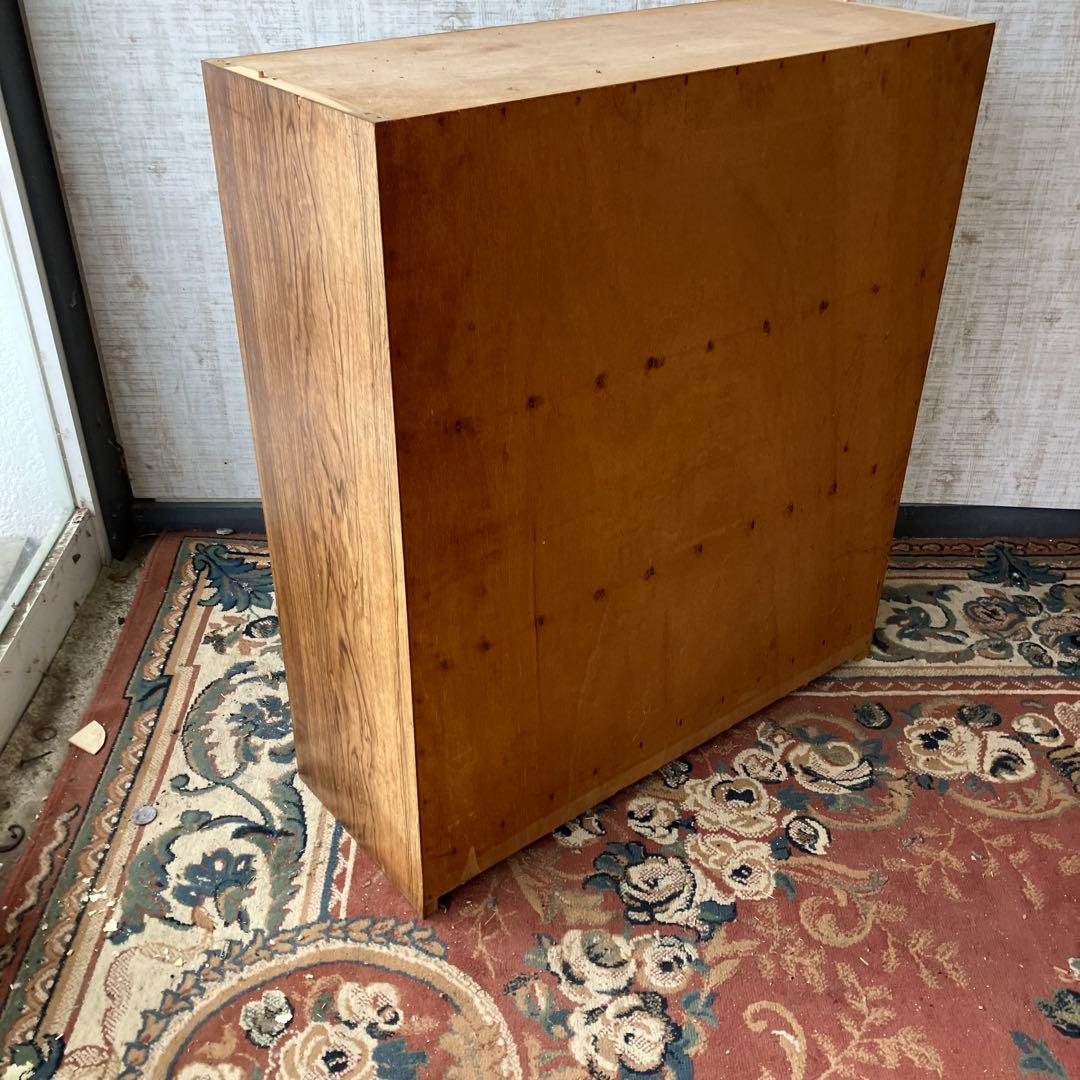 ① 昭和レトロ 古家具 ガラス戸 木製キャビネット 食器棚 飾り棚 サイドボード