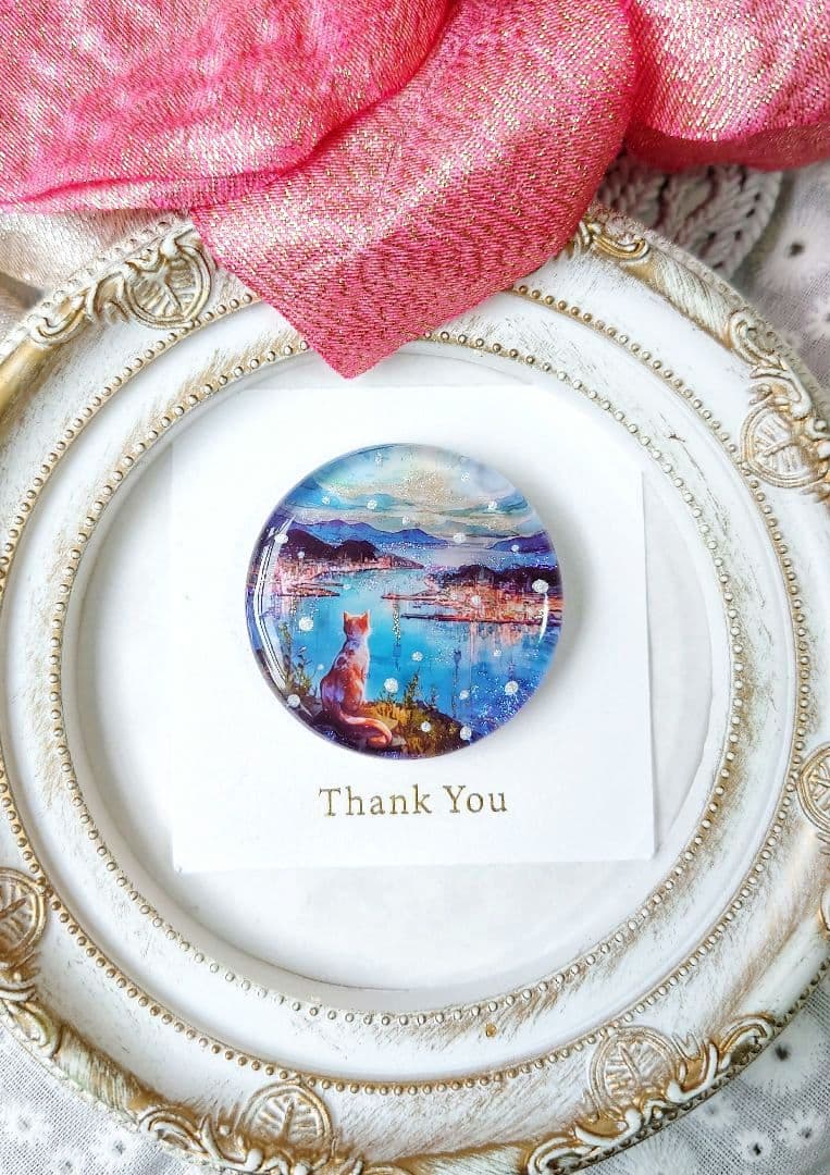 レジン　猫　ヘアゴム　ブローチ　ポニーフック　No.361