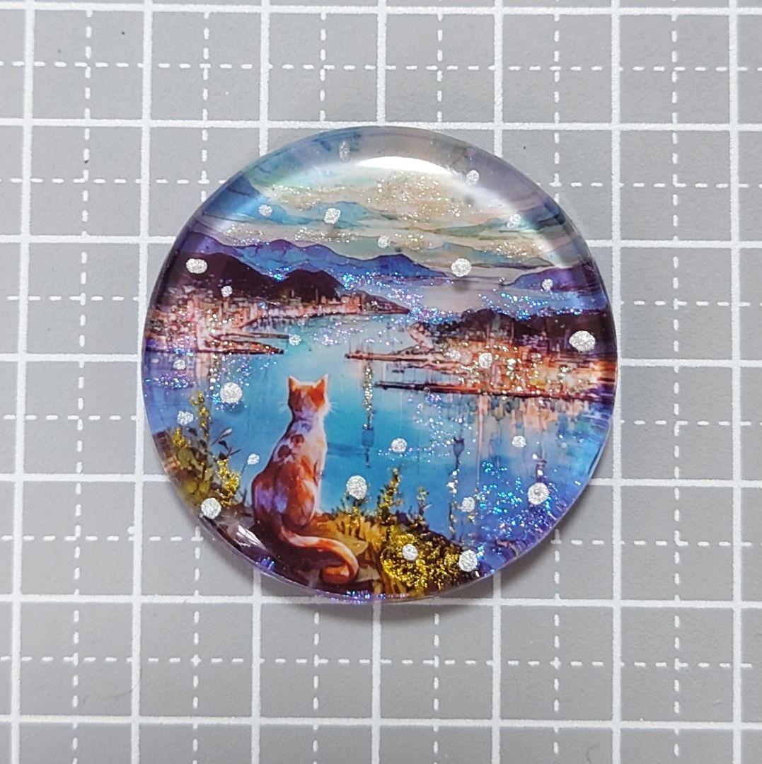 レジン　猫　ヘアゴム　ブローチ　ポニーフック　No.361