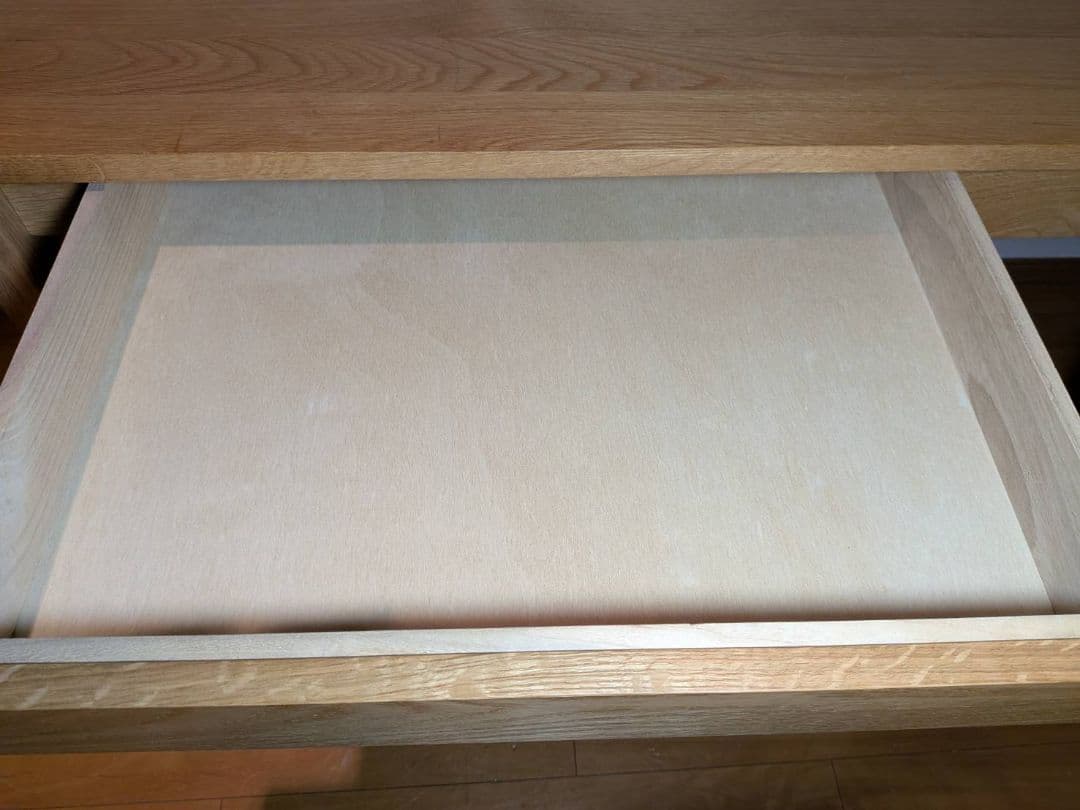 《送料込》無印良品 木製デスク 引出しオーク材 110 事務 学習勉強机テーブル
