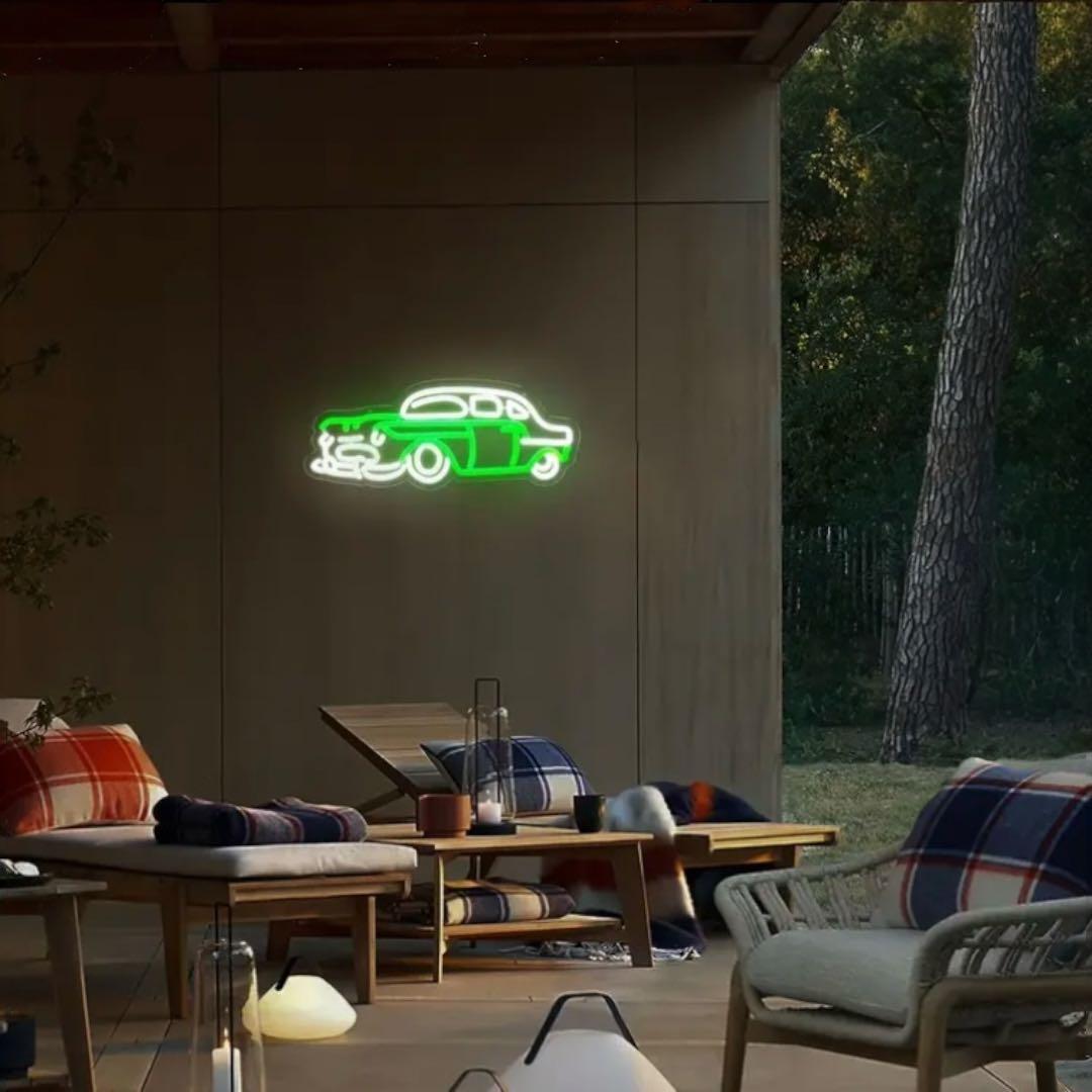 ネオンサイン クラシックカー LED 壁飾り USB接続 ガレージ インテリア♪