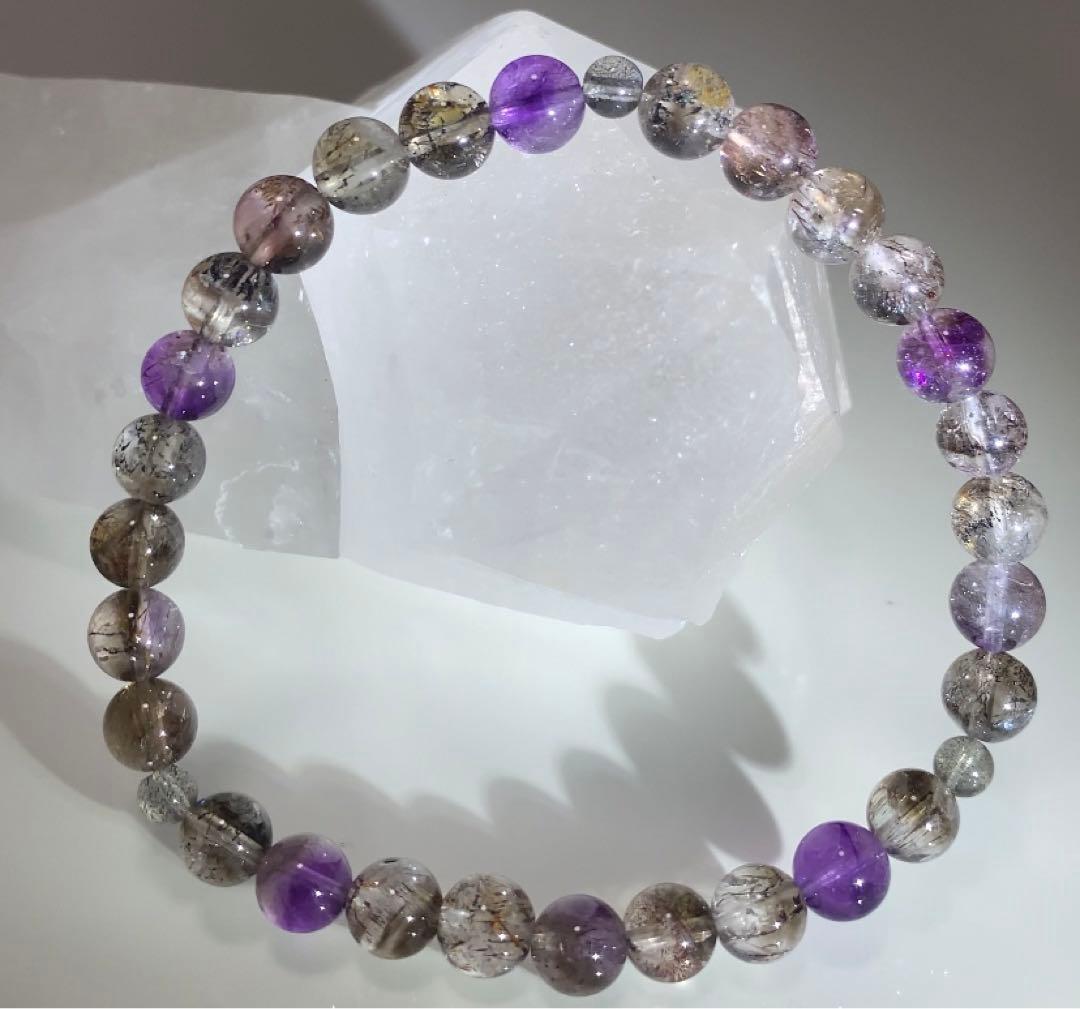 ⭐️高品質⭐️スーパーセブン　スモーキーエレスチャル　ブレスレット