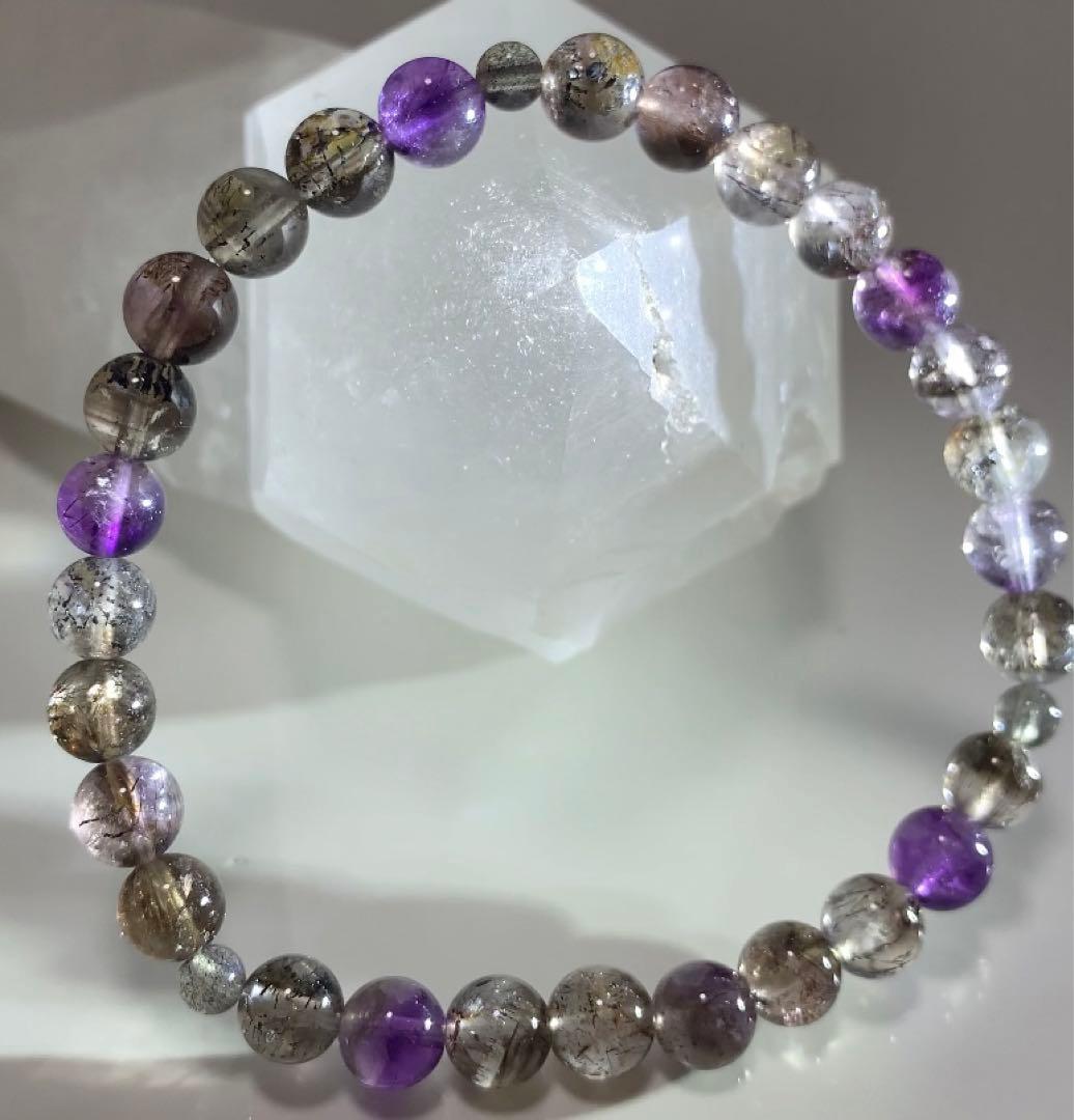 ⭐️高品質⭐️スーパーセブン　スモーキーエレスチャル　ブレスレット