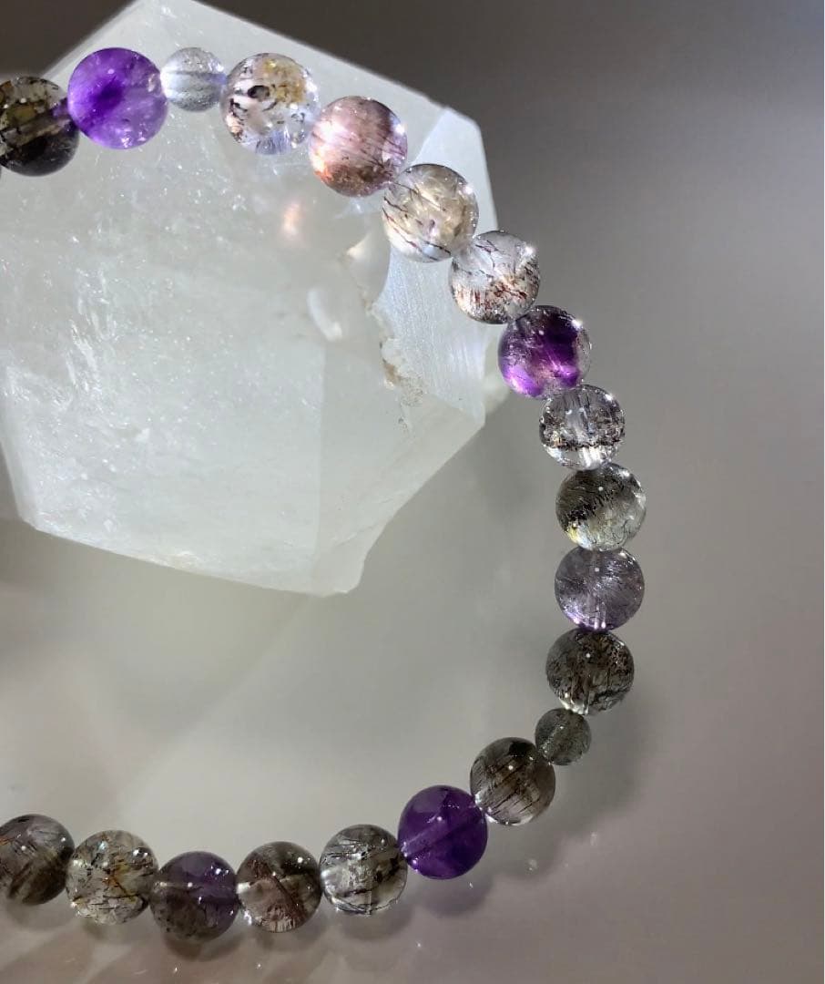 ⭐️高品質⭐️スーパーセブン　スモーキーエレスチャル　ブレスレット