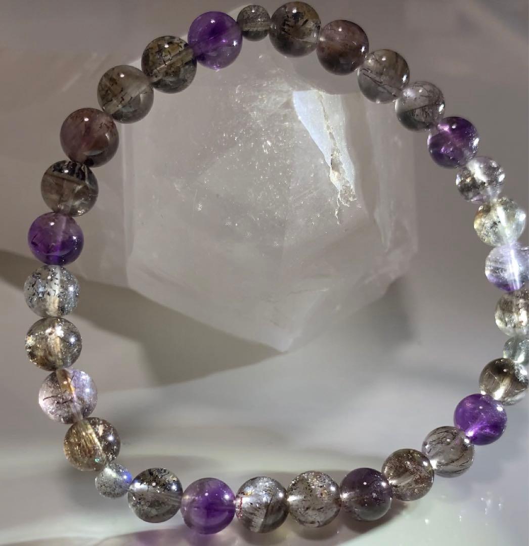 ⭐️高品質⭐️スーパーセブン　スモーキーエレスチャル　ブレスレット