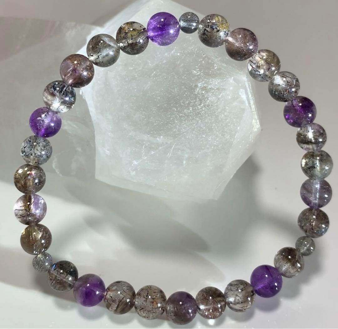 ⭐️高品質⭐️スーパーセブン　スモーキーエレスチャル　ブレスレット