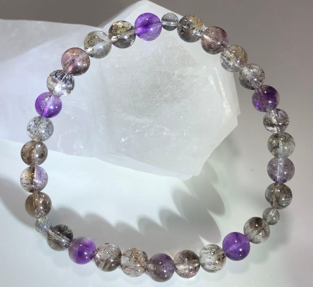 ⭐️高品質⭐️スーパーセブン　スモーキーエレスチャル　ブレスレット