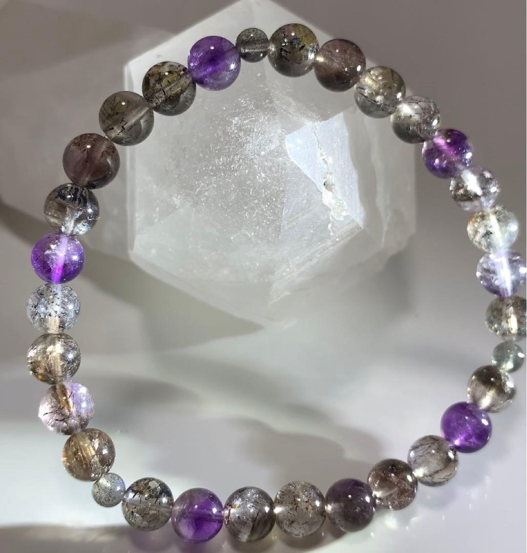 ⭐️高品質⭐️スーパーセブン　スモーキーエレスチャル　ブレスレット