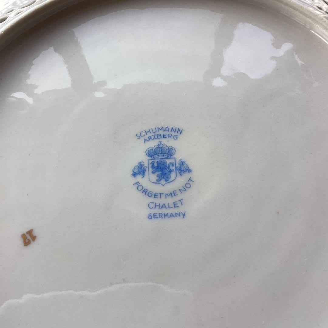 SCHUMANNBAVARIA 勿忘草24cmピアスプレートアンティーク《C》