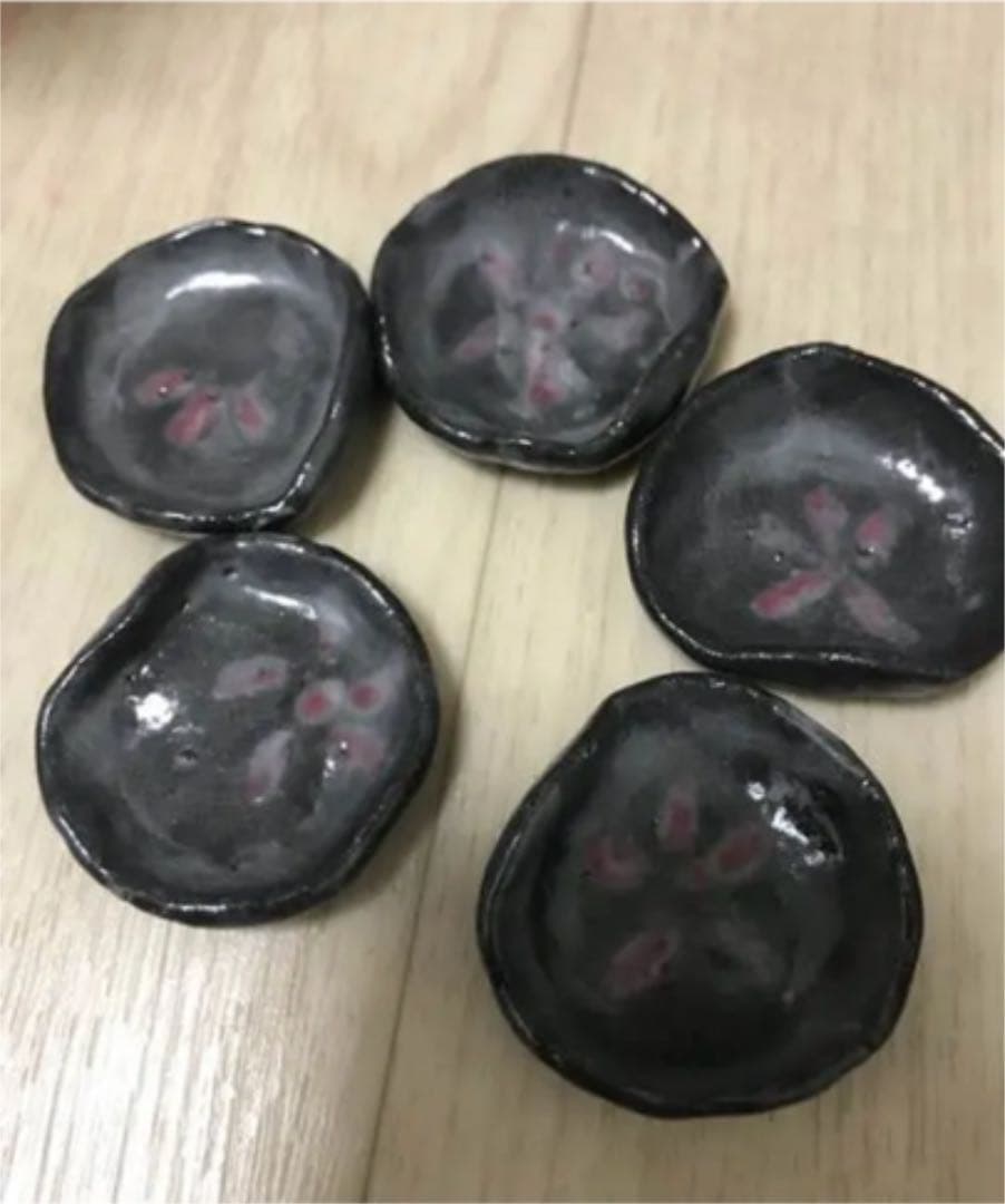 重箱とお皿 桜模様 手作り陶器、お箸置き セット