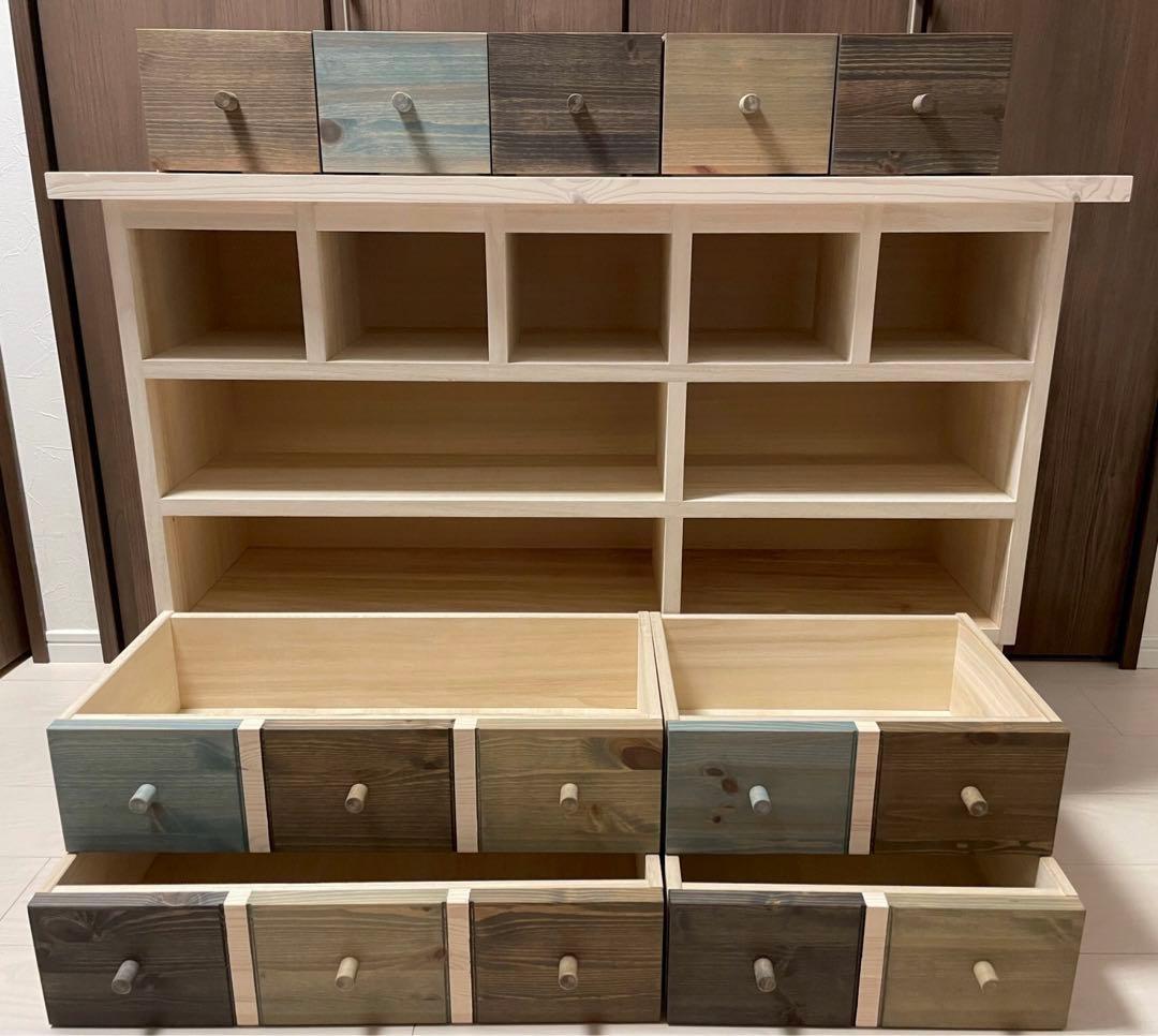 大川家具　オオカワカグ 北欧 3段 幅110 木製 収納ボックス　チェスト