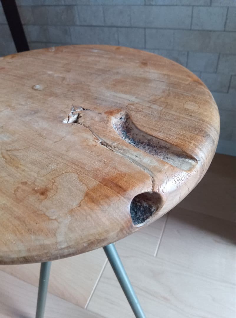 無垢材天板スツール