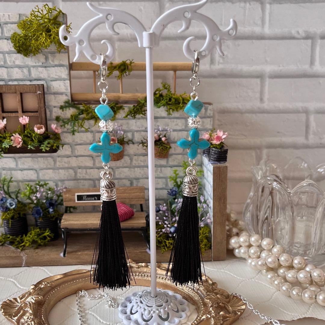 ♪❤️ ターコイズ　タッセル　マスクチェーン　メガネチェーン