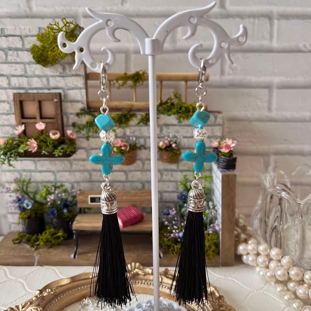 ♪❤️ ターコイズ　タッセル　マスクチェーン　メガネチェーン