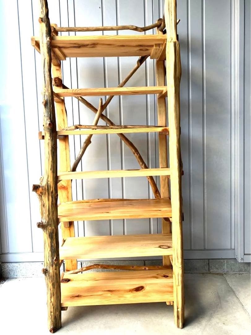 流木本棚７段ハンドメイド（組立て、分解可能）