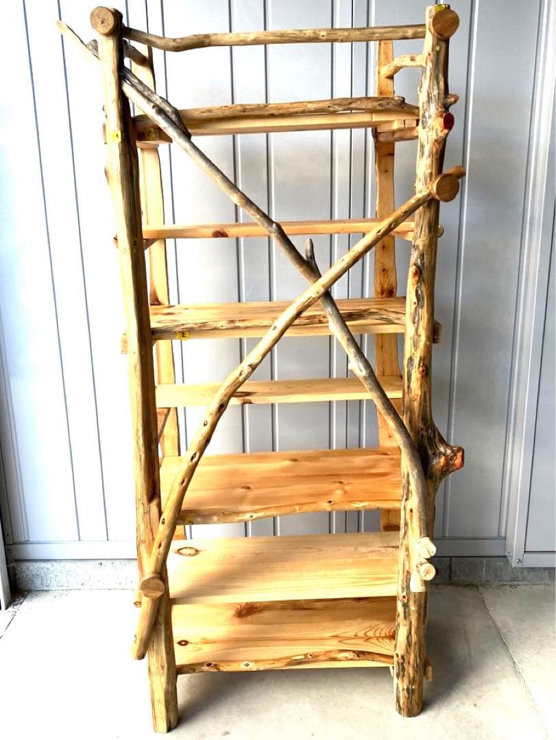 流木本棚７段ハンドメイド（組立て、分解可能）