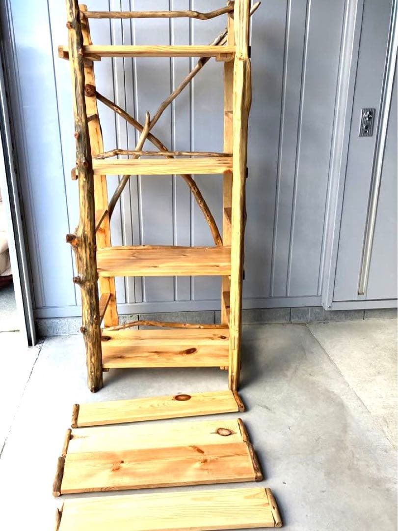 流木本棚７段ハンドメイド（組立て、分解可能）