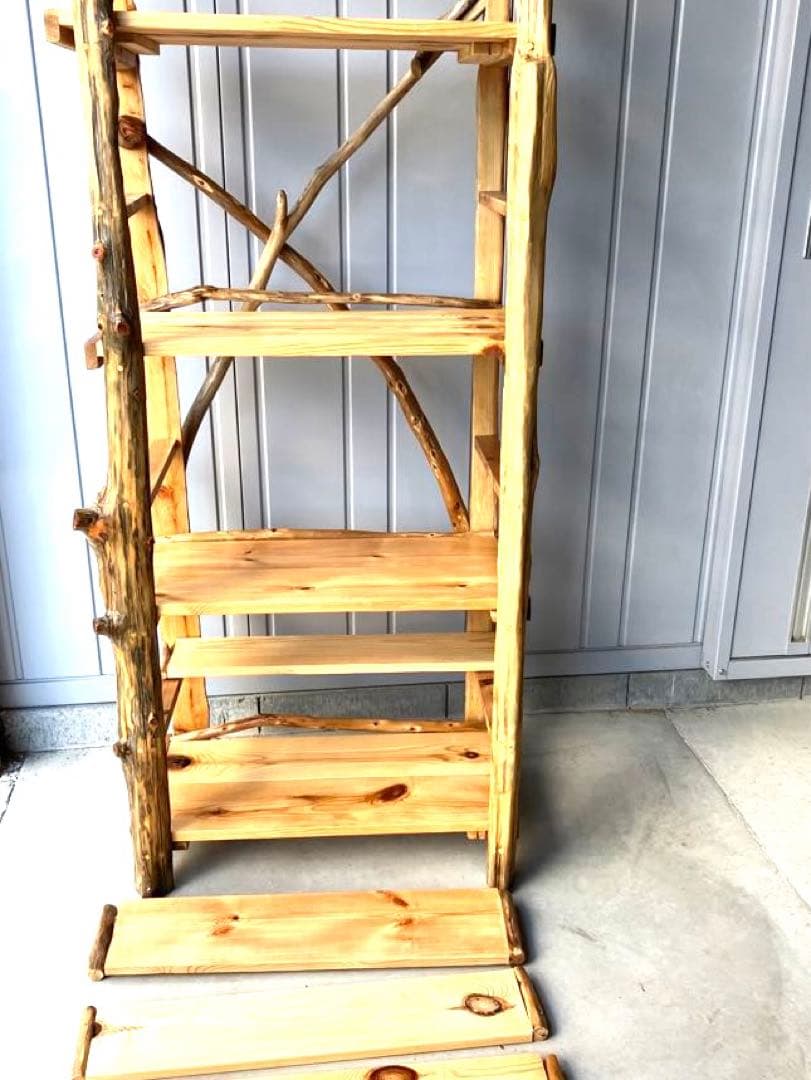 流木本棚７段ハンドメイド（組立て、分解可能）