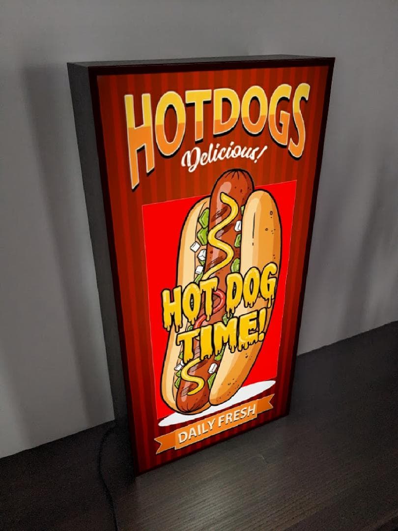 【Lサイズ】ホットドック サンドイッチ 看板 置物 アメリカン雑貨 ライトBOX