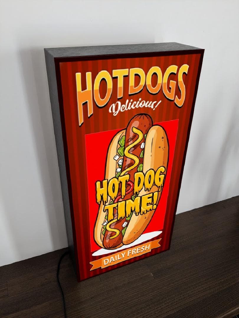 【Lサイズ】ホットドック サンドイッチ 看板 置物 アメリカン雑貨 ライトBOX