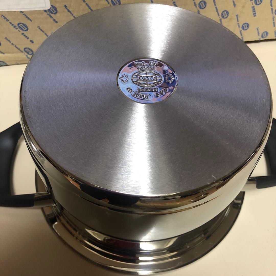 AMC ステンレス製中型両手鍋 20cm 4.0L 17008