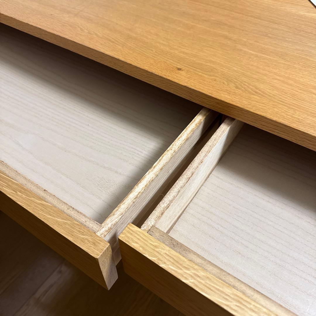 無印良品　オーク材　デスクのみ　勉強机　引き出し付き