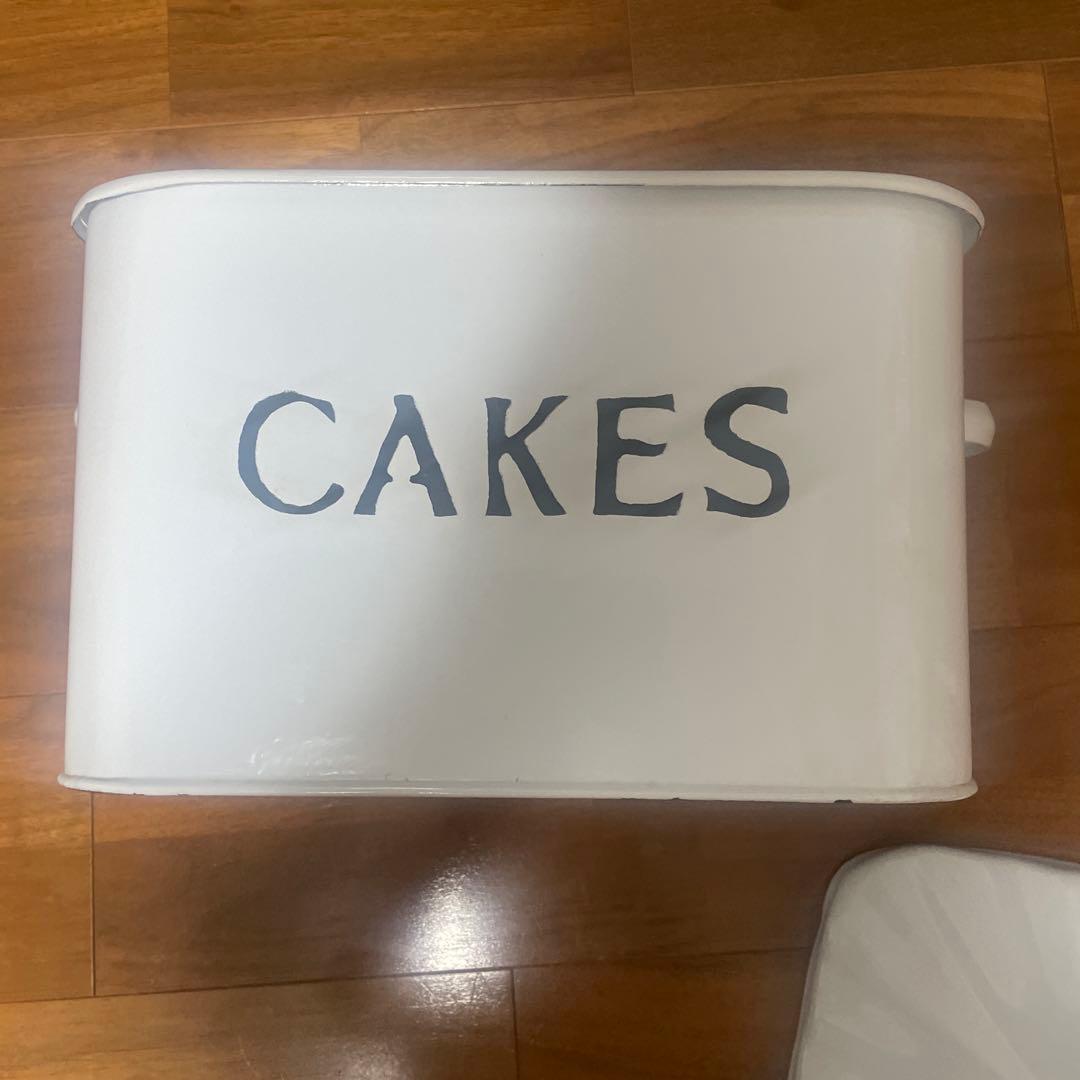 ブレッド缶 ホーロー キャニスター ホーロー缶 CAKES 白 ホワイト